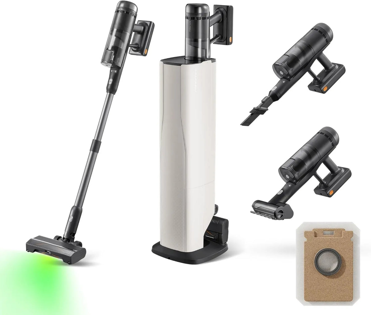 Aspiradora H60 LED 140, 210 AW, 90 min, iluminación LED, Succión Poderosa, Cepillo Anti-Enredos Multi-Superficie, Luz ° para Pelo de Mascotas y Polvo