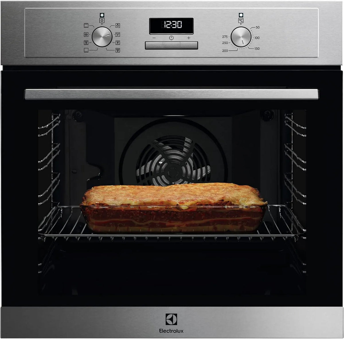 Electrolux EOH3H54X horno eléctrico, 72 L, Convección, Grill Integrado, Cocción Multinivel, Limpieza AquaClean, Inox Antihuellas, función grill