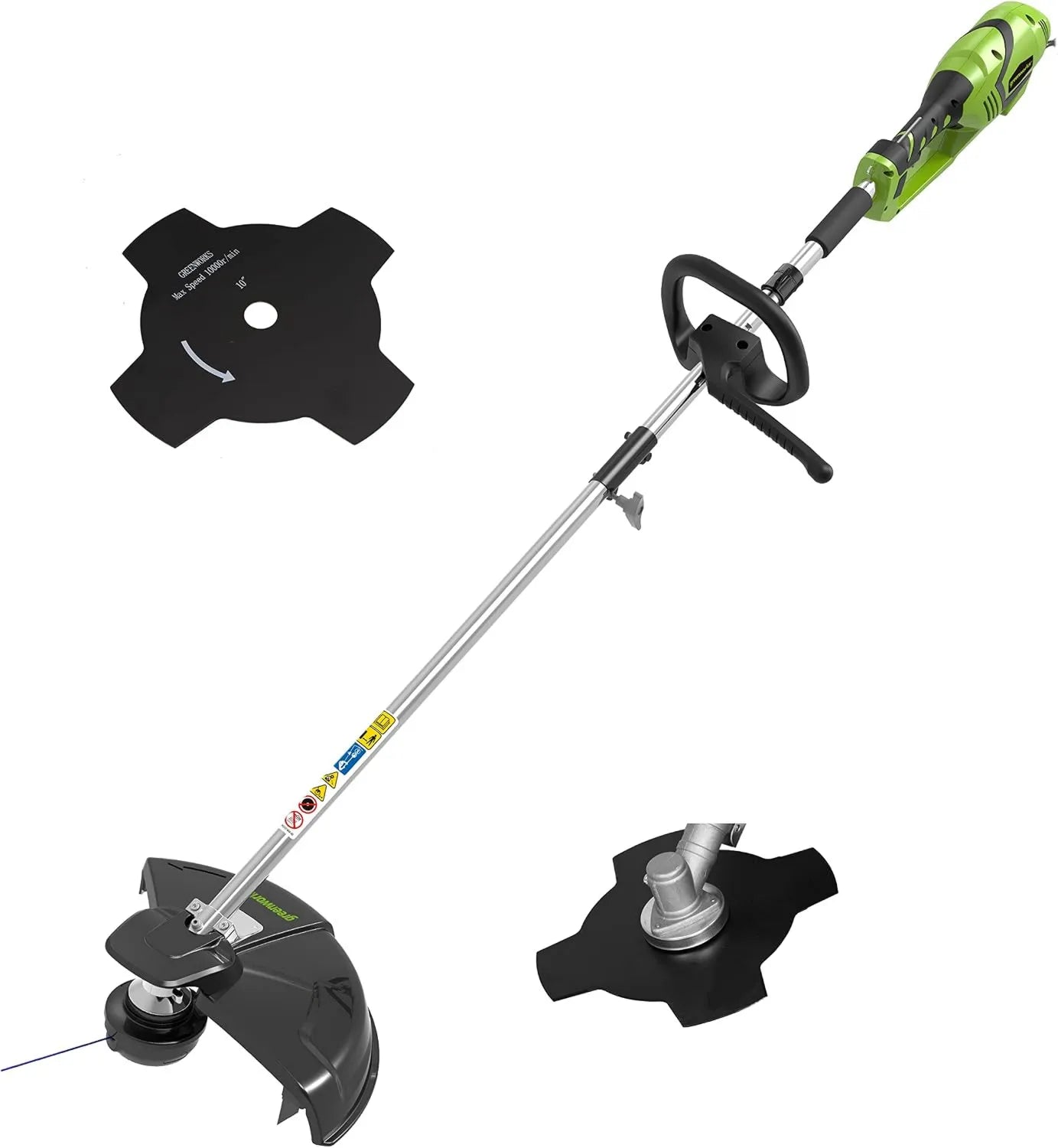 Cortacésped, 230V, 1200W, 40cm, eléctrico con 2 Cuchillas desbrozadoras