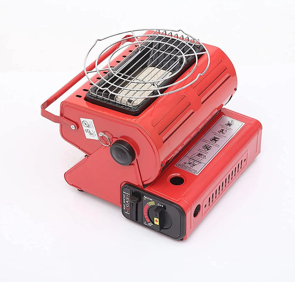 Calefactor portátil de gas, 1,3 kW, estufa de queroseno 2 en 1 con mango giratorio, garaje y tienda