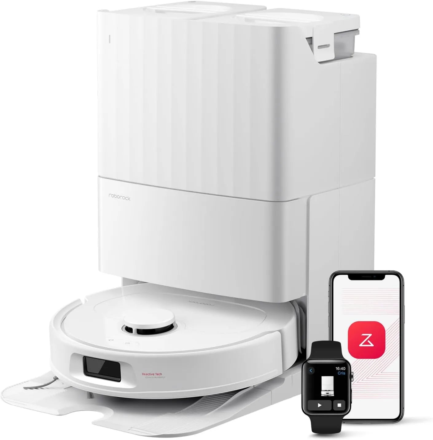 Robot aspirador QV 35S, 10000 Pa, 10 mm, Succión HyperForce con Base Multifuncional, Cepillos Doble Anti-Enredo, Limpieza y Secado Automático