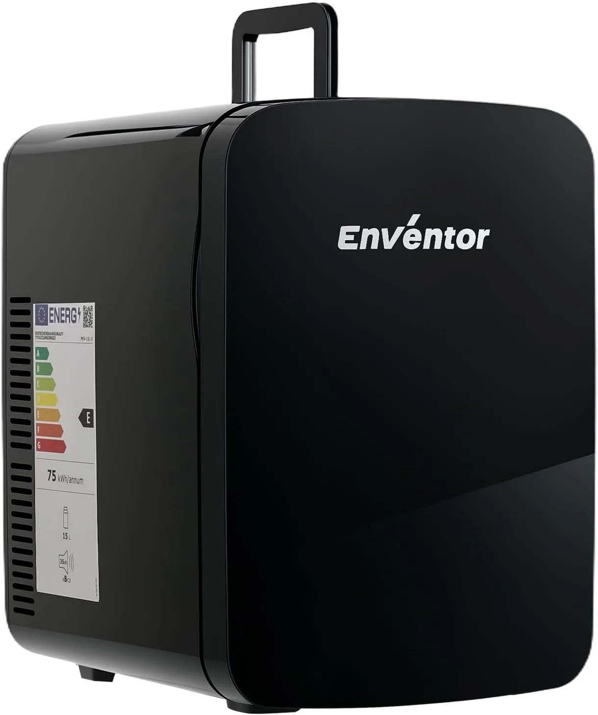Frigorífico, 15L, 12V, 220V, 20 Latas Nevera Pequeña Negro, Mini Frigorifico con Enfriador y Calentador, Nevera Portatil con Alimentación
