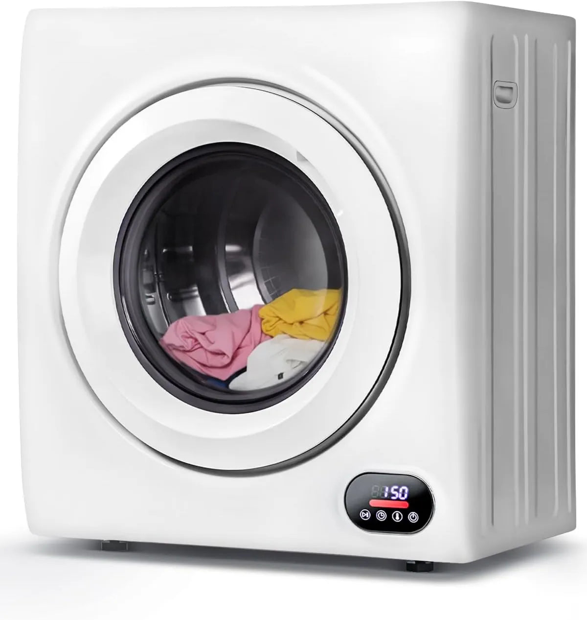 Secadora, acero inoxidable, 1400 W, ropa portátil de 2.65 pies cúbicos, tambor de carga frontal, panel táctil LCD, portátil para lavandería