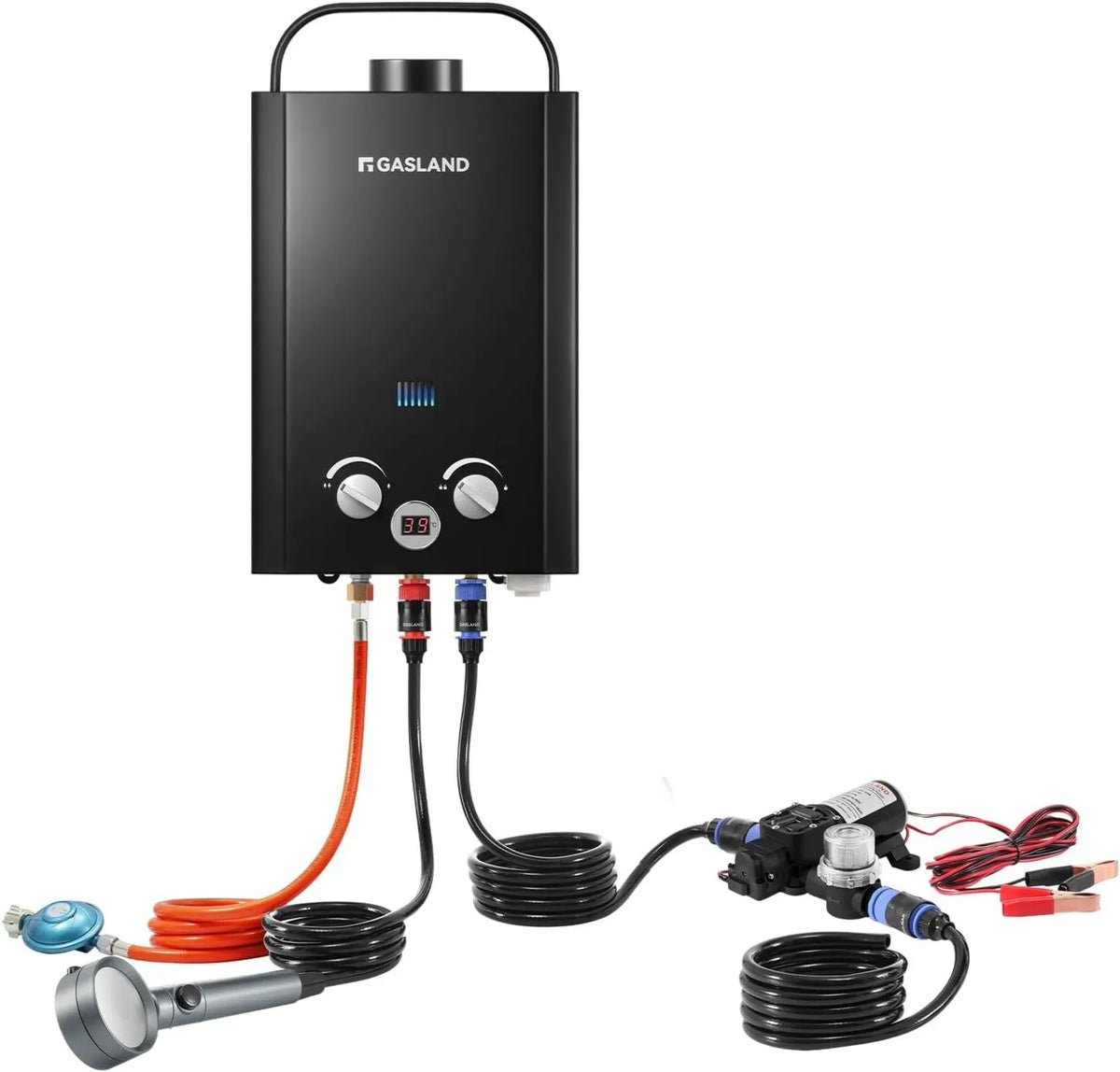 Calentador de agua eléctrico BE158BP60-DE, 6 L, 12 V, Calentador de agua instantáneo de gas sin depósito, para ducha de camping