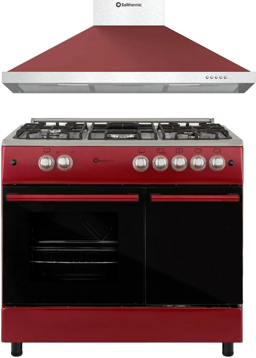 Campana extractora, 64L, 90 cm, 5 Quemadores, extracción de humos y ventilación de cocina