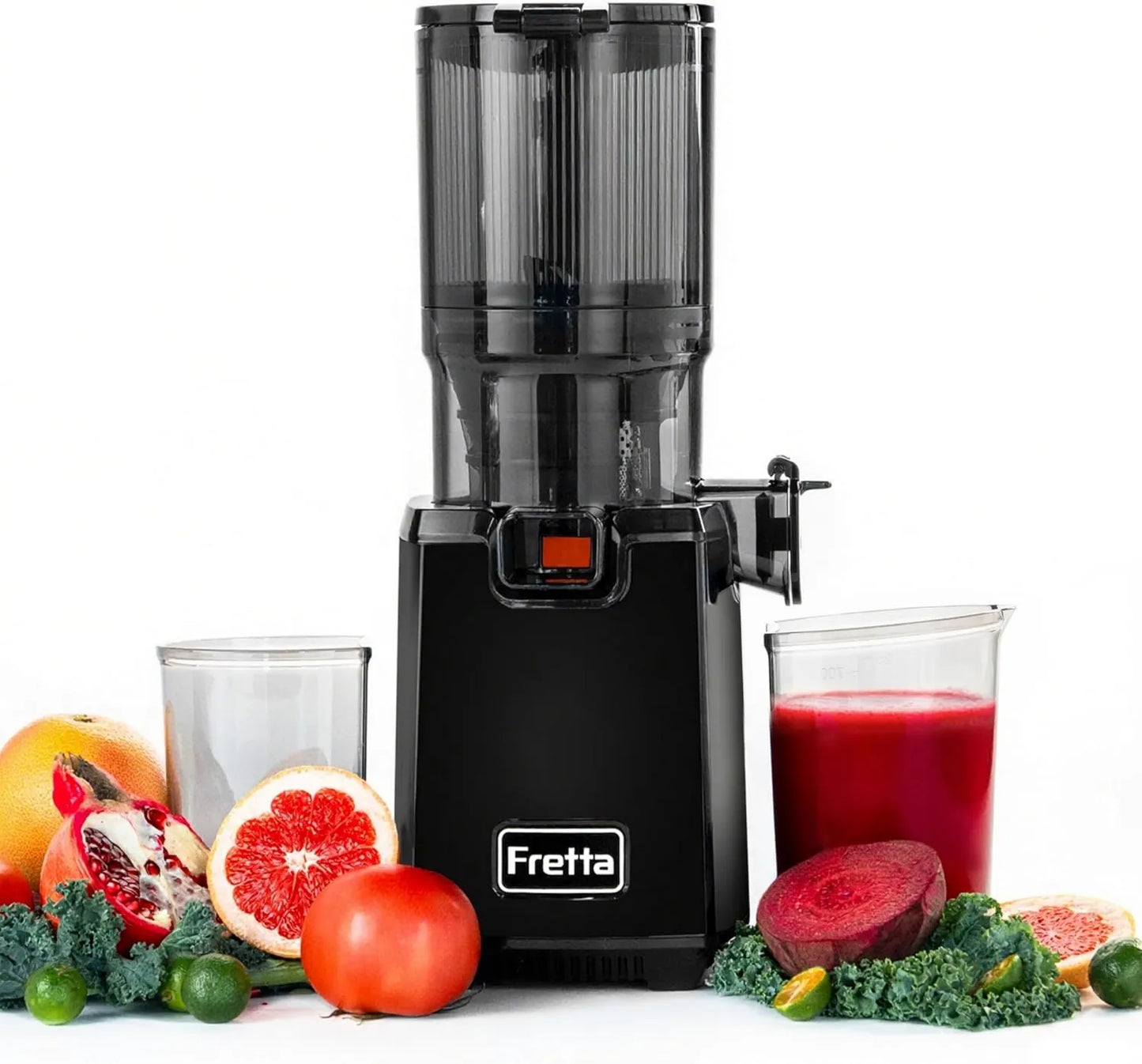 Extractor de zumo, 250 W, 130 mm, Extractor de jugo lento, canal XXL para frutas y verduras enteras, tecnología de prensado en frío, fácil limpieza