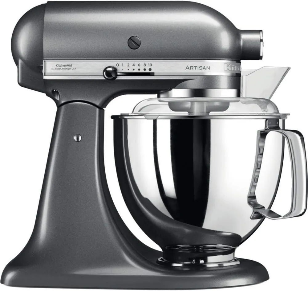 KitchenAid amasadora de cocina, 4,8 L, 3 L, Batidora amasadora, Robot de Cocina con Cabezal Inclinable, Amasadora con 5 Accesorios, Plata medallón