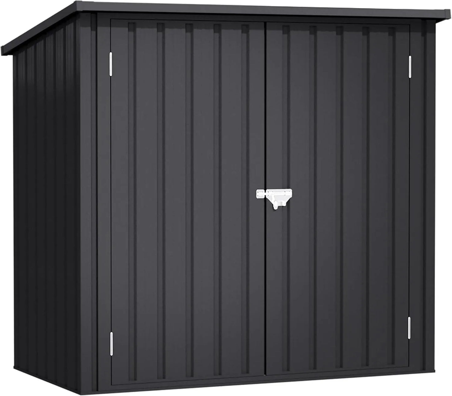Cobertizo de jardín, 1200 L, 147 x 86 x 134 cm, Stark Exterior, Puerta Doble con Bisagra, Bloqueo con Pasador, Armario Metálico, Gris Antracita