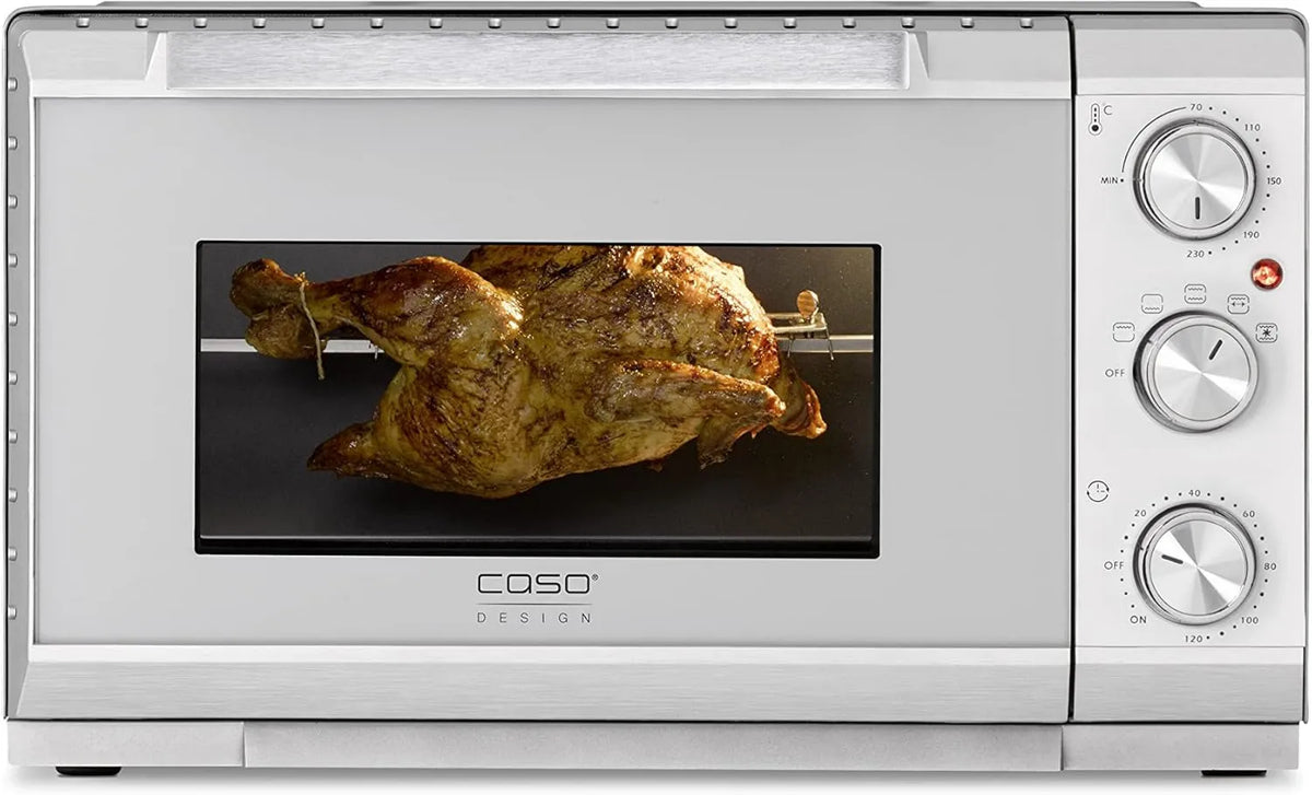 Horno eléctrico TO20, 20 L, 1500 W, 120 min, Potencia, 5 Modos de Calor, Puerta de Doble Cristal, acero inoxidable