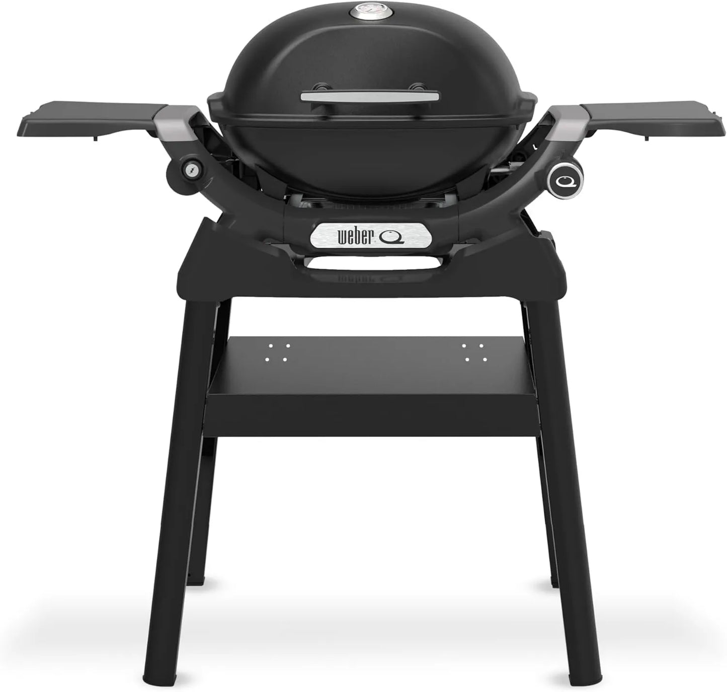 Q 1200N, Parrilla de gas con soporte compacto + mesas auxiliares, encendido electrónico, rejilla de hierro fundido esmaltado en porcelana