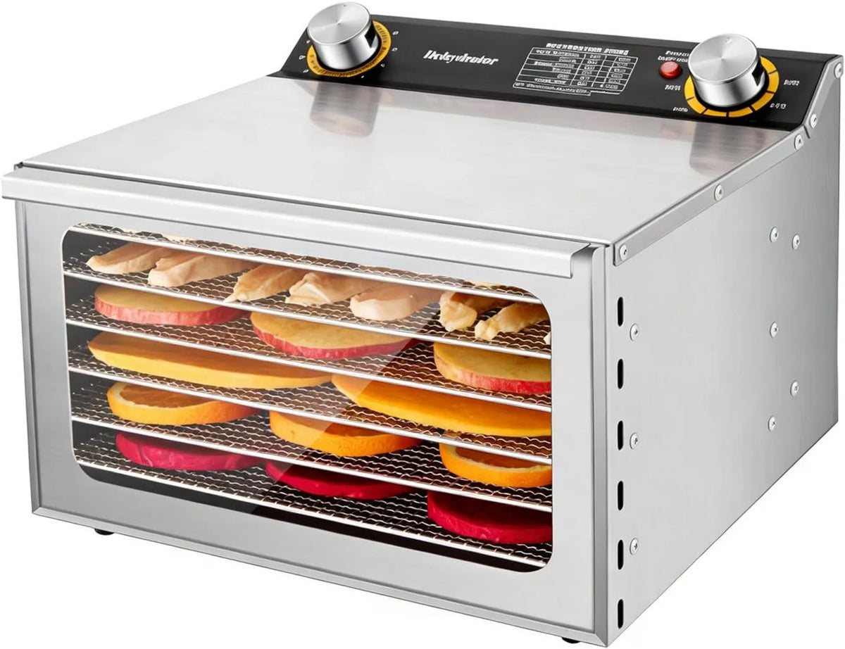 Deshidratador de alimentos, 800 W, Alimentos con 6/8/12/18 Capas, Tiempo de Secado de 0 a 12 h