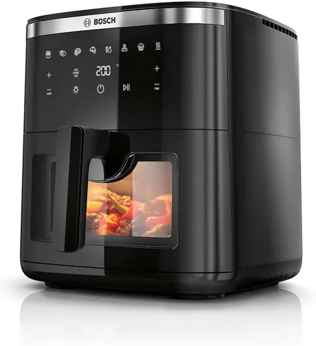 Bosch MAF671BO freidora de aire, 7.2L, 7 Programas, cocción por aire caliente, Air Fryer Series 6, XXL con Capacidad, Cocina hasta un 65% más Rápido