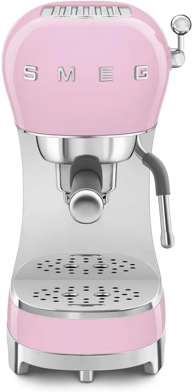 Smeg cafetera, acero inoxidable, función de vapor, Máquina de café expreso manual con varita de vapor, 15 barras de presión, filtro Porta