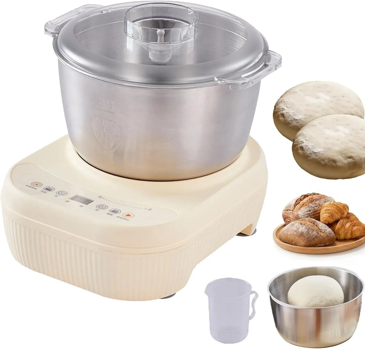 Amasadora de cocina, control programable, 5L, 7L, 2kg, 1kg, 100min, Con Smart Touch Y Ventana Pequeña, Capacidad Para De Harina + De Agua