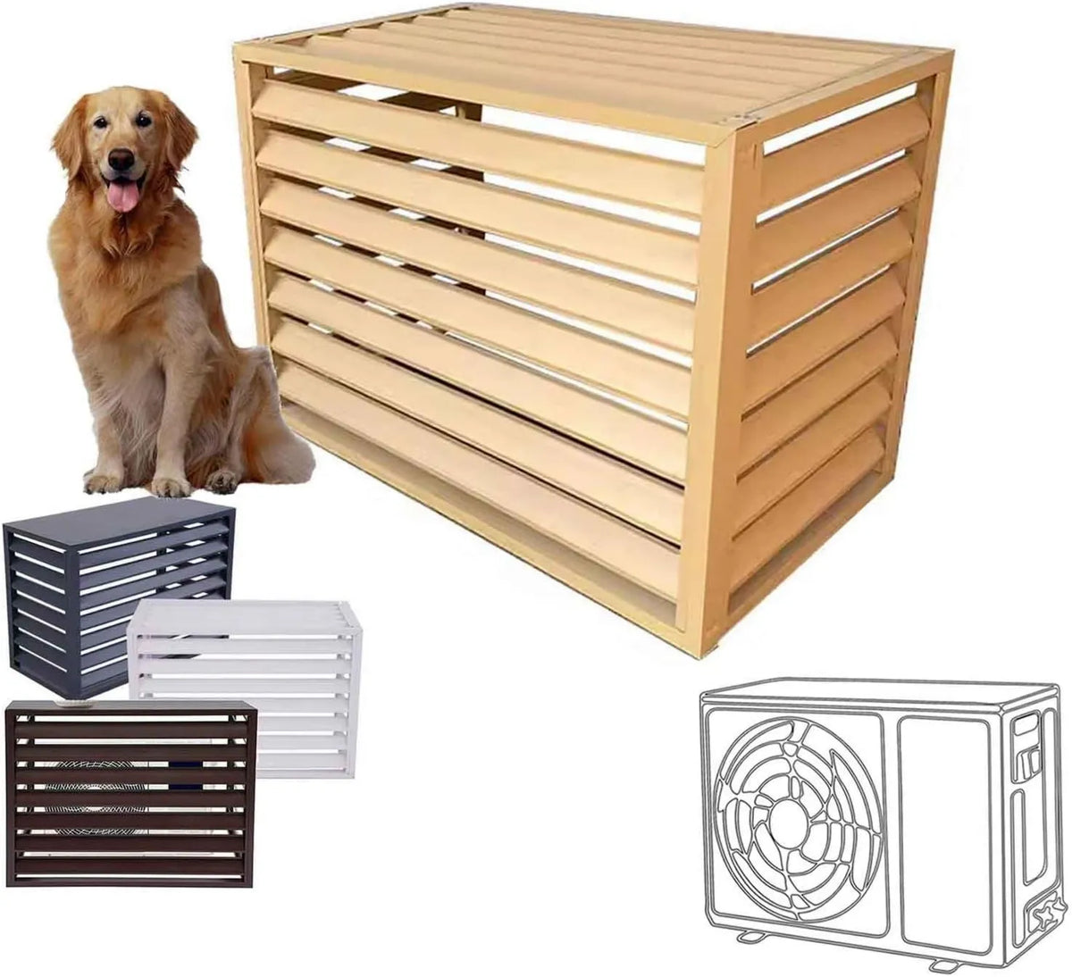 Aire acondicionado 1.5P, Soporte para Macetas, Rejilla para Unidades de Ventana AC para Interior y Exterior