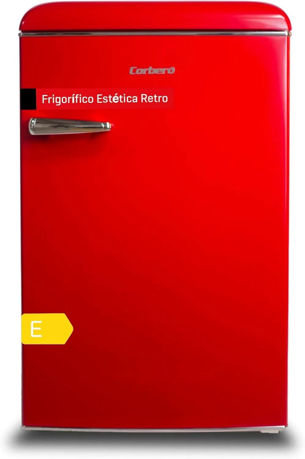 Corbero E-CCVG90RR congelador, 86L, 41 dB, Corberó Retro Mini Freezer, Descongelación Manual, Patas Niveladoras