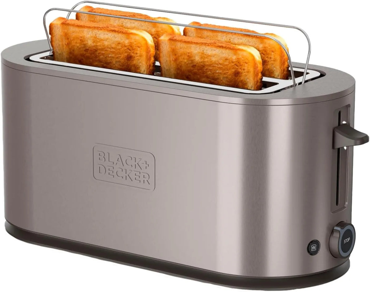 Tostadora, 1500W, 260x42mm, 7 Niveles, Extra Grande, Ranuras, 6 Bandas de Mica Incandescente, Funciones Descongelar, Recalentar y Cancelar