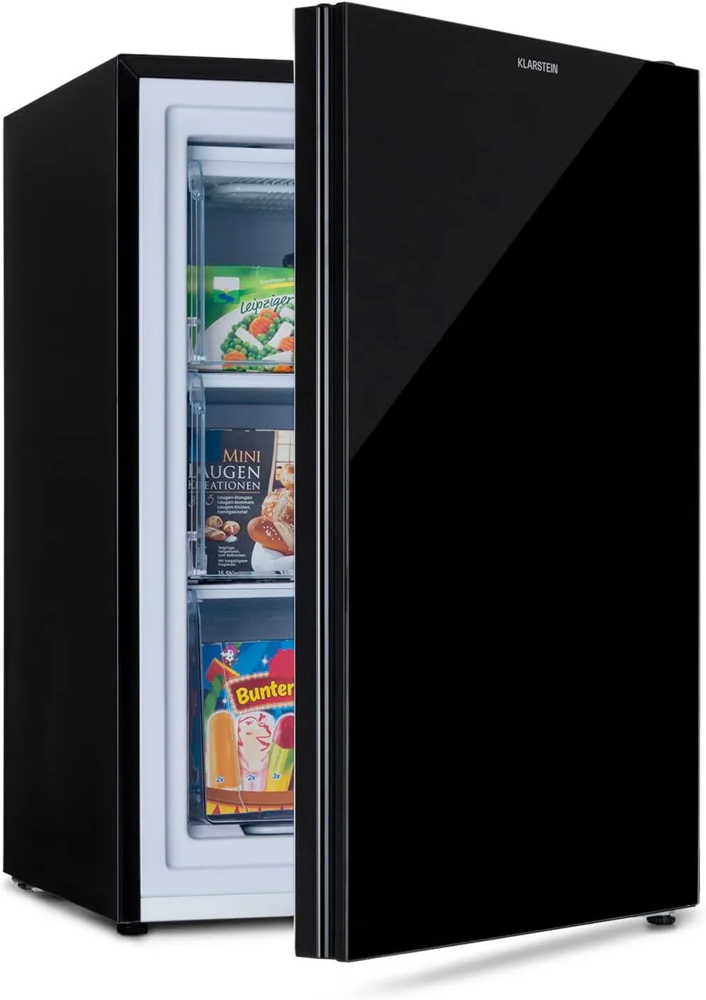 Klarstein congelador, ajuste regulable, 39 dB, 80 Litros, 5 Niveles, Pluto, Puerta Frontal, Termostato, Patas Ajustables en Altura, Capacidad