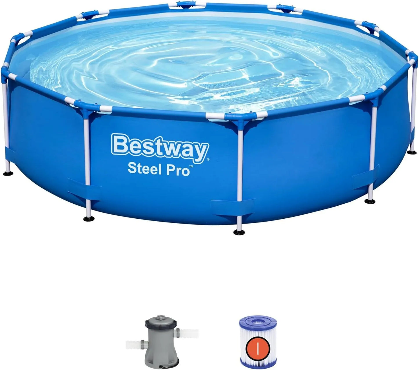 Piscina desmontable 56679-2, 305 x 75 cm, Piscina elevada Steel Pro