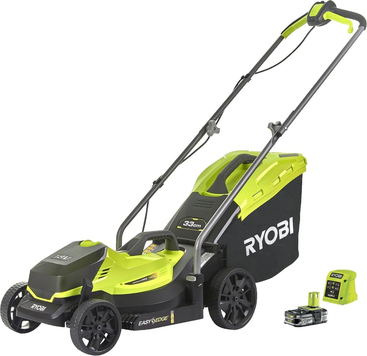 Cortacésped RLM18C33B25, 35 l, 33 cm, ajuste regulable, ancho de corte, altura de corte ajustable, con batería y cargador