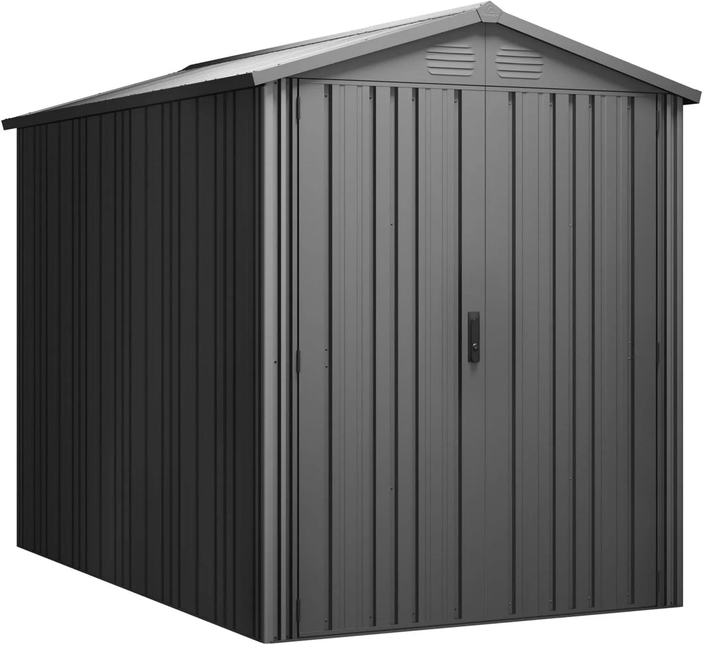 Cobertizo de jardín Y50, 4.3 m², 168 x 256 x 200 cm, Caseta de Jardín Exterior Pioneer, Estructura Autoportante, Puerta Doble Reforzada, Techo Robusto