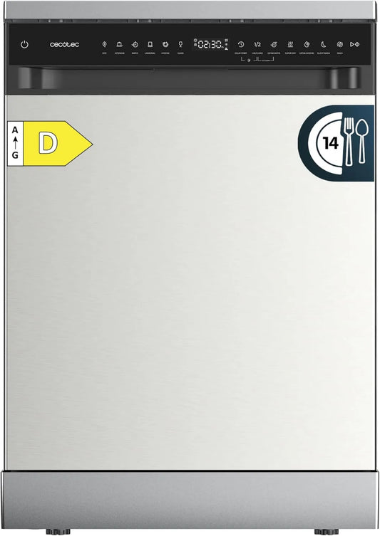 Cecotec lavavajillas, 60 cm, 6 Programas, motor Inverter, acero inoxidable, funcionamiento silencioso, Plus Duo, Panel Táctil, Extra Higiene
