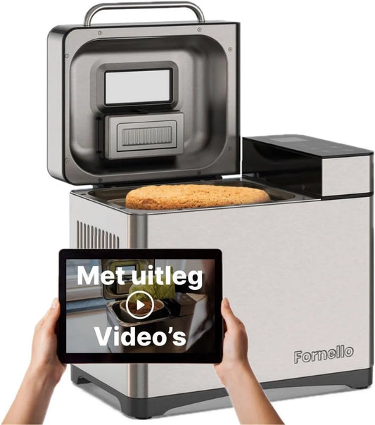 Panificadora, Incl. videos explicativos, Dispensador de nueces, Libre de PFAS