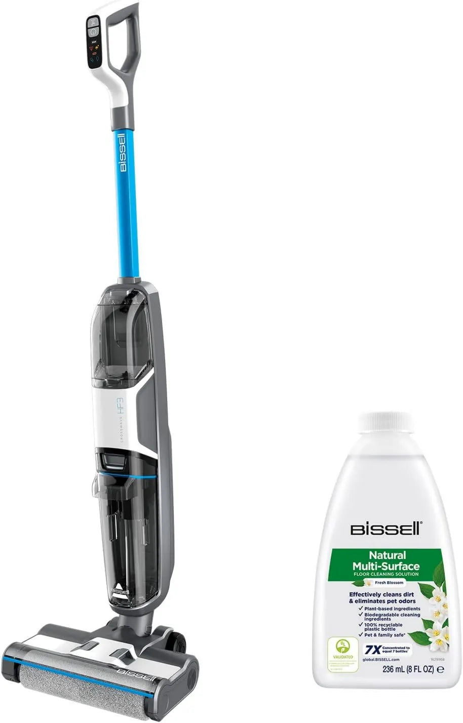 Bissell HF3 3598N aspiradora, 25 Minutos, CrossWave, Sin Cable para Suelos Duros, Agua con de Autonomía, Seco y Húmedo, diseño inalámbrico