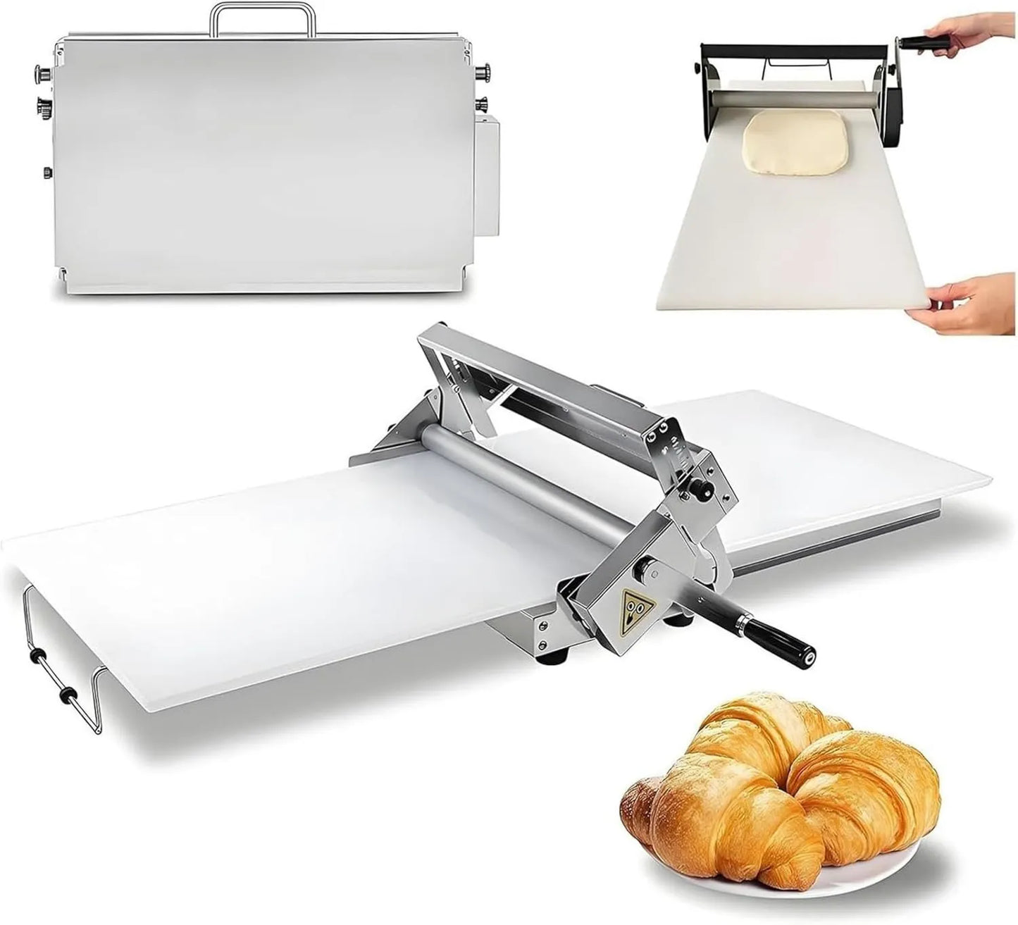 Máquina para pasta, acero inoxidable, ajuste regulable, Máquina Laminadora Manual De Laminación De Masa, Masa De Pizza