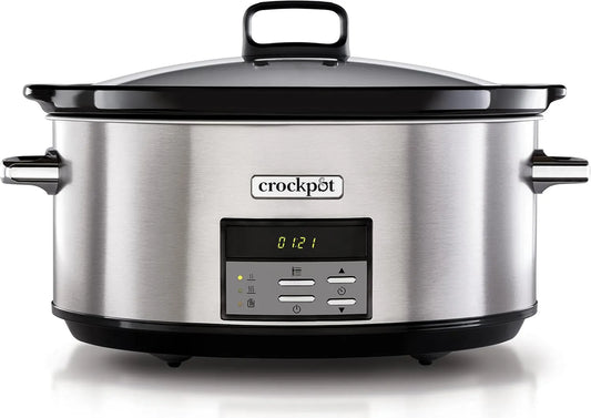 Horno eléctrico CSC063X, 7,5 L, Cocción Lenta Digital, Con Recipiente Apto para el Horno, Apta para Lavavajillas, acero inoxidable