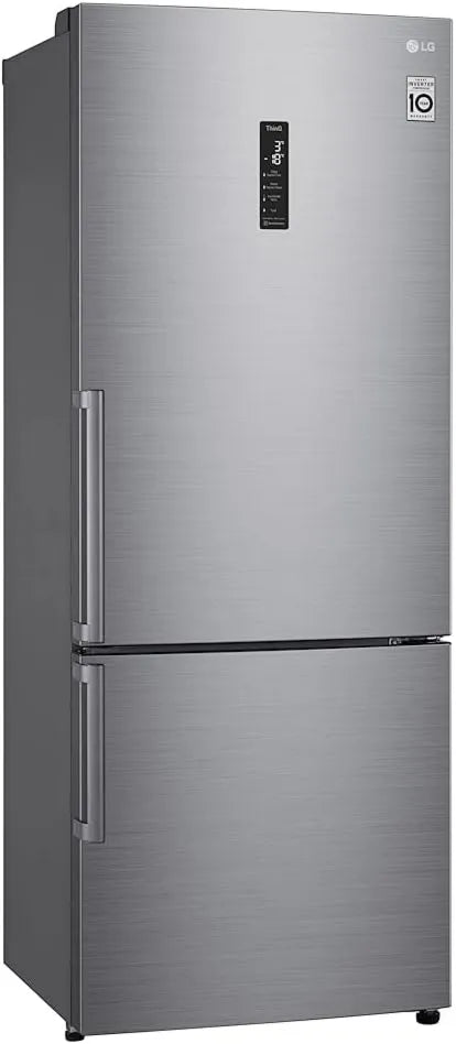 LG GBB567PZCMB frigorífico combi, tecnología No Frost, motor Inverter, Acero Inoxidable, 499 L, 59.4 cm, 203 cm, Compresor Smart Inverter