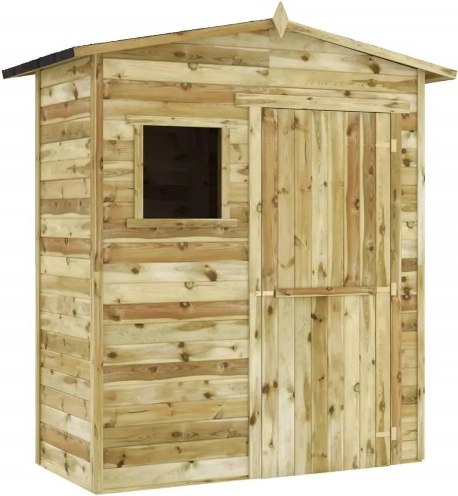 Cobertizo de jardín, 200 x 100 x 210 cm, Cobertizo de almacenamiento de madera de pino vidaXL