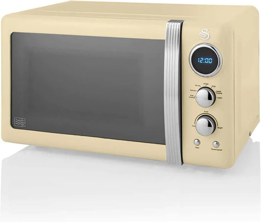 Horno microondas SM22030CNEU, 20L, 60 Minutos, 800W, Microondas Digital, 5 Niveles de Potencia, Función Descongelación, Temporizador, Puerta Espejo