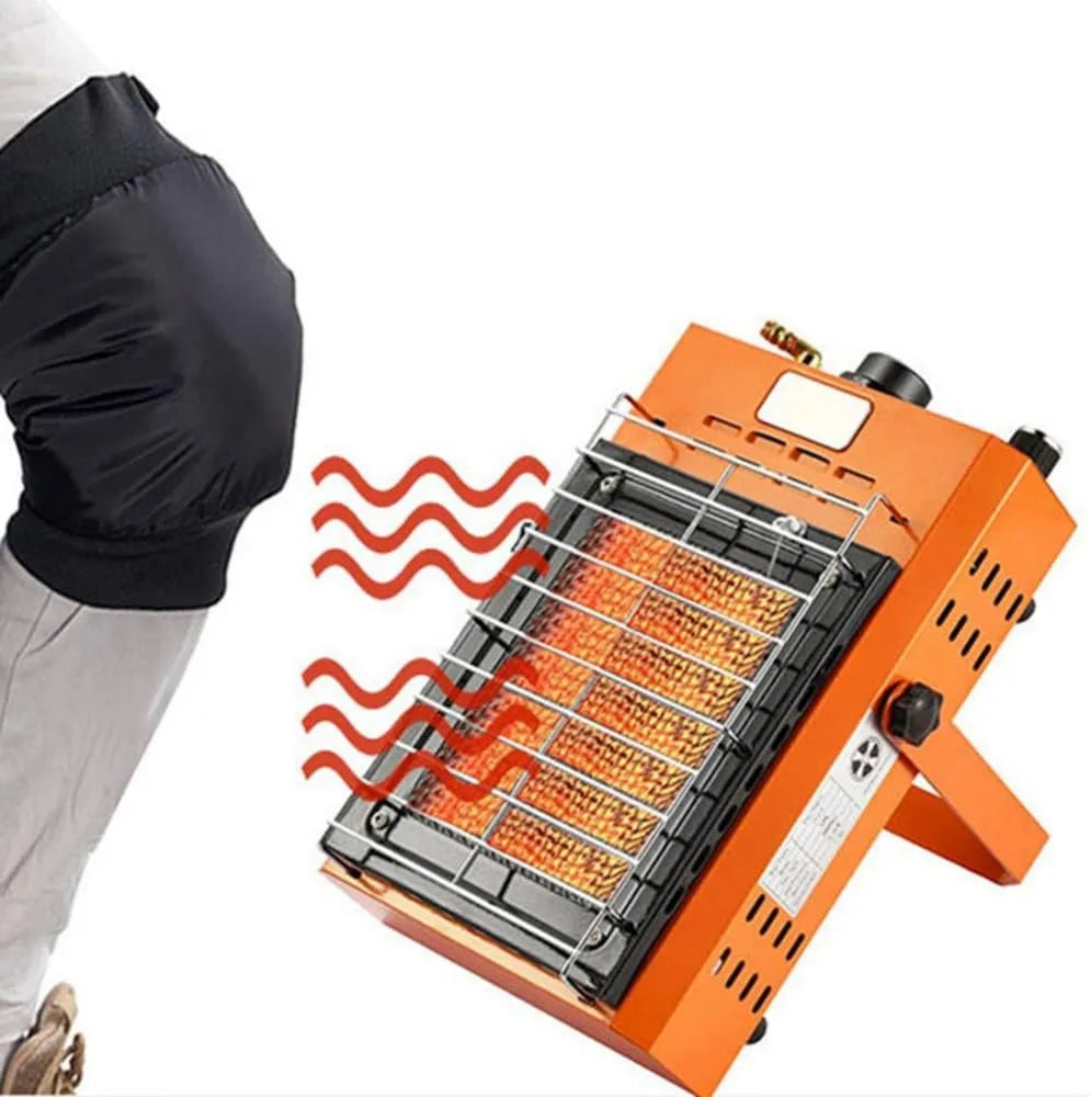 Calefactor portátil de gas, Propano para Exteriores, Calefacción de Gas de Cerámica, Estufa de Gas Portátil 2 en 1, con Mango Conveniente