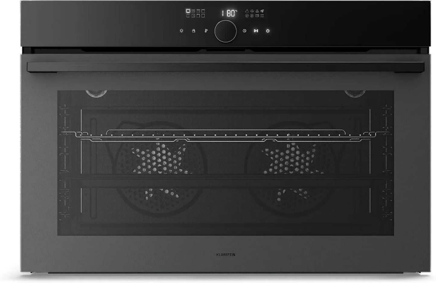 Klarstein horno eléctrico, 127L, 90 cm, Empotrado Velaire, Limpieza Fácil, bloqueo infantil, Horno Multifunción, Diseño Minimalista