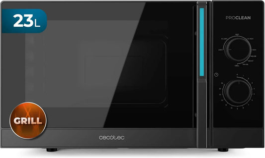 Cecotec horno microondas, control programable, función grill, 23L, 800W, 1000W, 285mm, 8 Niveles, Cocción Uniforme, Potencia, Función Descongelado