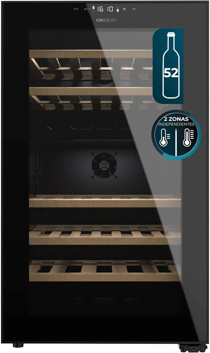 Cecotec 52000 ventilador, pantalla digital, Funcionamiento Silencioso, Pantalla LED Interior, 5 Estantes de Madera