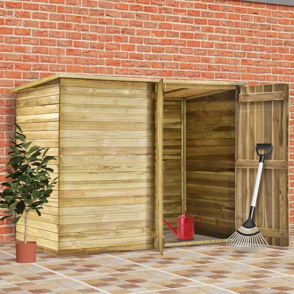 Cobertizo de jardín, 232 x 110 x 170 cm, almacenamiento exterior protegido