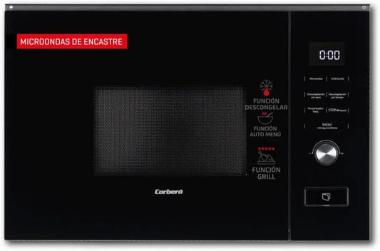 Corbero CMICM20GLNINTEG horno microondas, control programable, función grill, 20L, 800W, 95 min, 255 mm, 5 Niveles, Microondas Integrado, Potencia