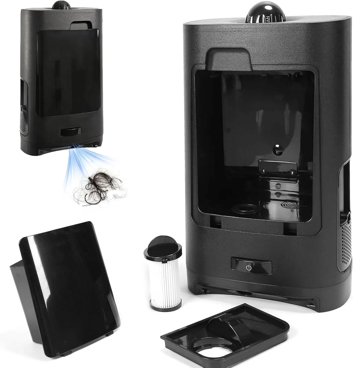 Aspiradora, 1400 W, 2,7 L, iluminación LED, para peluquería, pelo sin contacto con depósito de polvo, sensores automáticos
