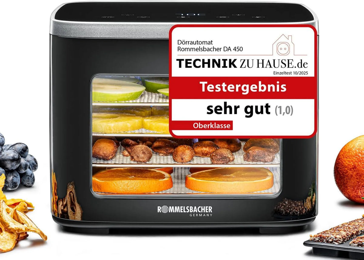 Rizador de pelo DA 450, 0.2 m², 5 Bandejas, Superficie de Deshidratación, Incluye de Acero Inoxidable, 2 Moldes para Cereales