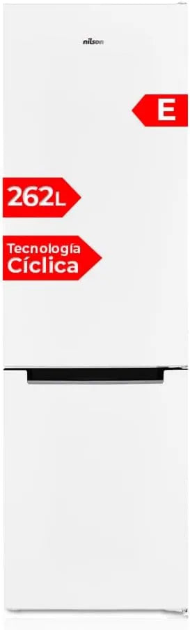 Frigorífico combi NC185500E, Puerta Reversible, 262 Litros, con 2 Puertas, Capacidad, Clase de Eficiencia Energética E