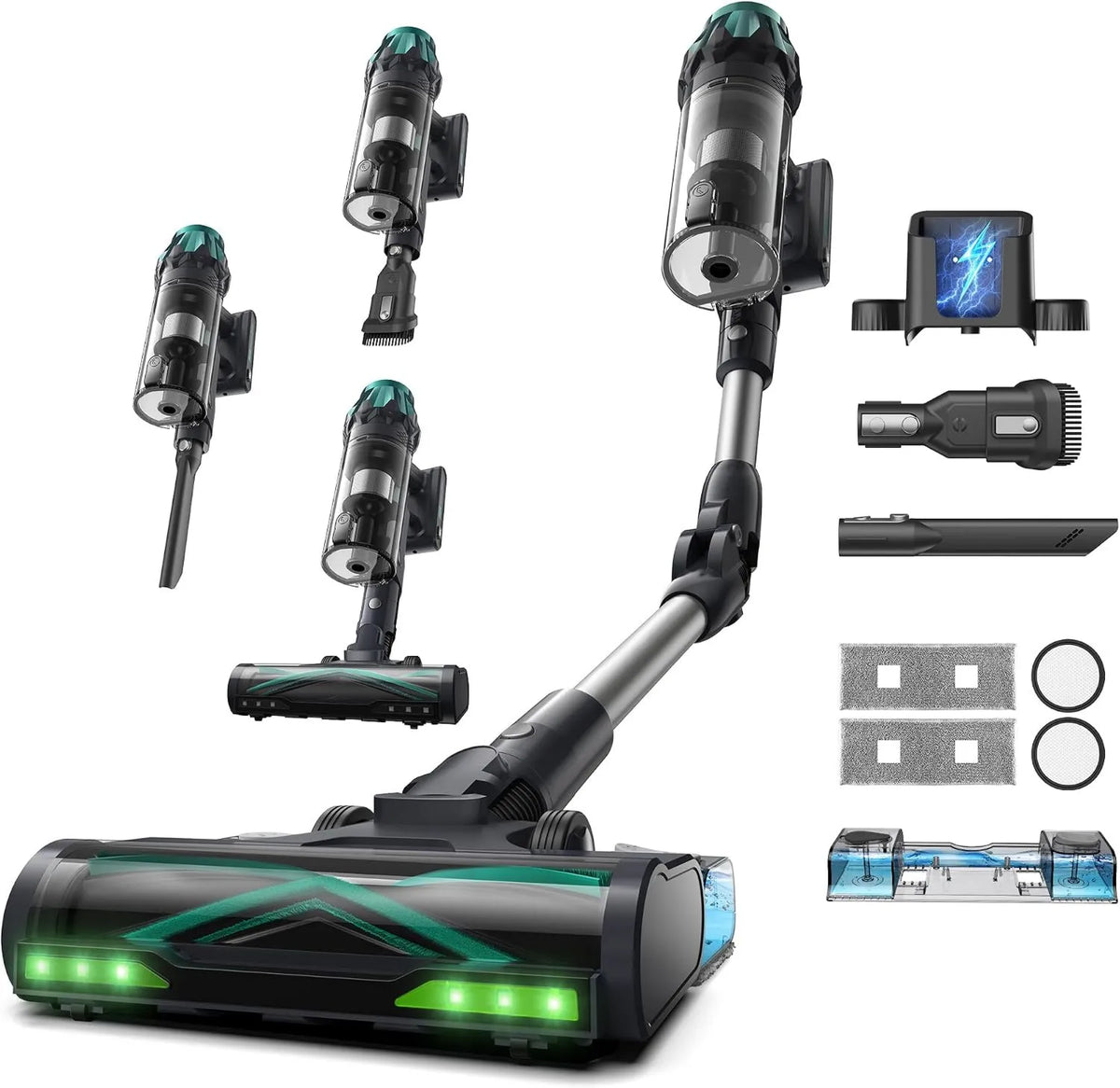 Aspiradora, diseño inalámbrico, 65KPa, 60 Minutos, 1.5L, V15Max sin Cable, Anti-Polvo, Autonomía, con Depósito, Diseño de Moda