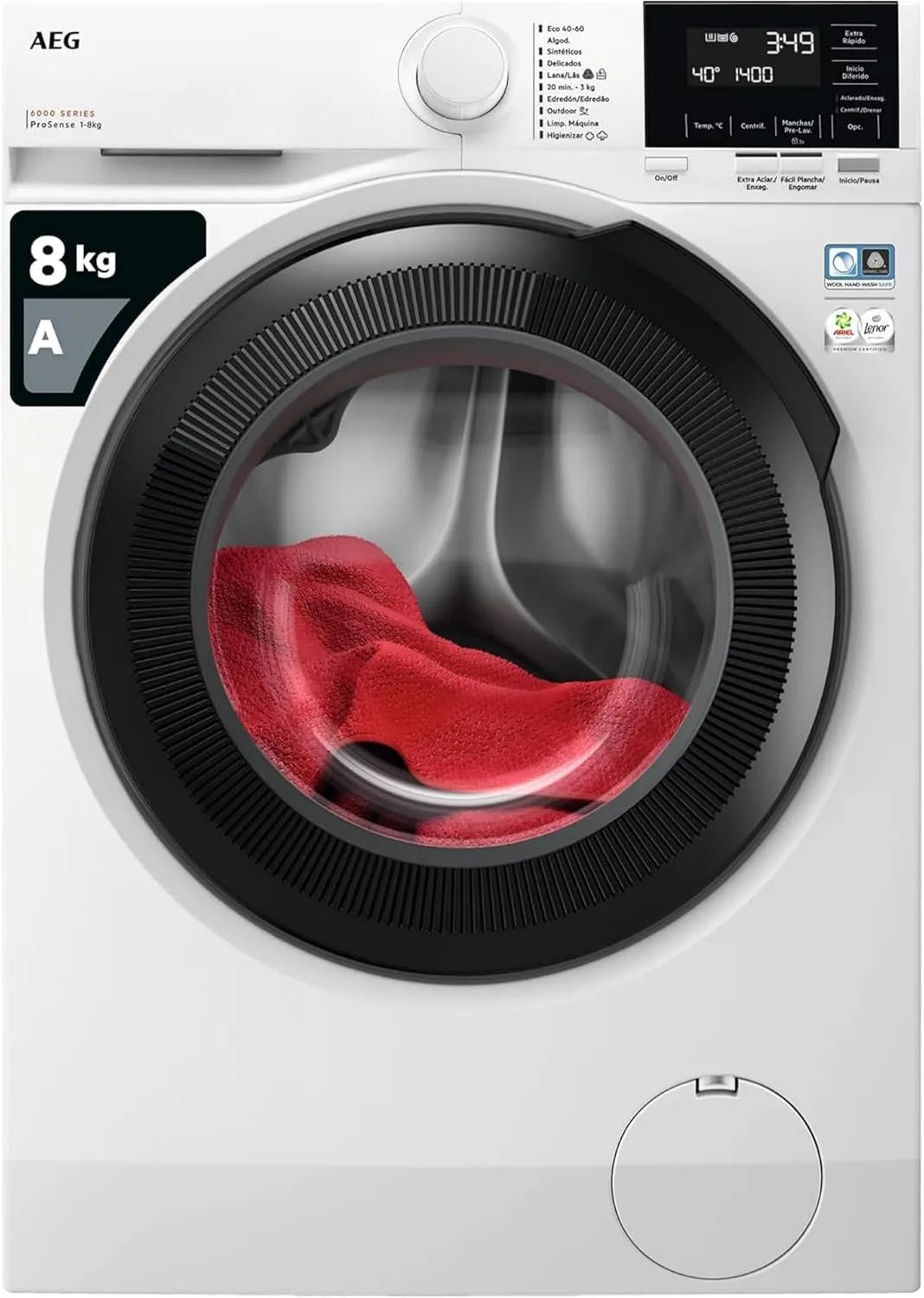 AEG LFR6184N4B lavadora, motor inverter, función de vapor, 8 kg, 1400 rpm, carga frontal, instalación gratuita, programa rápido