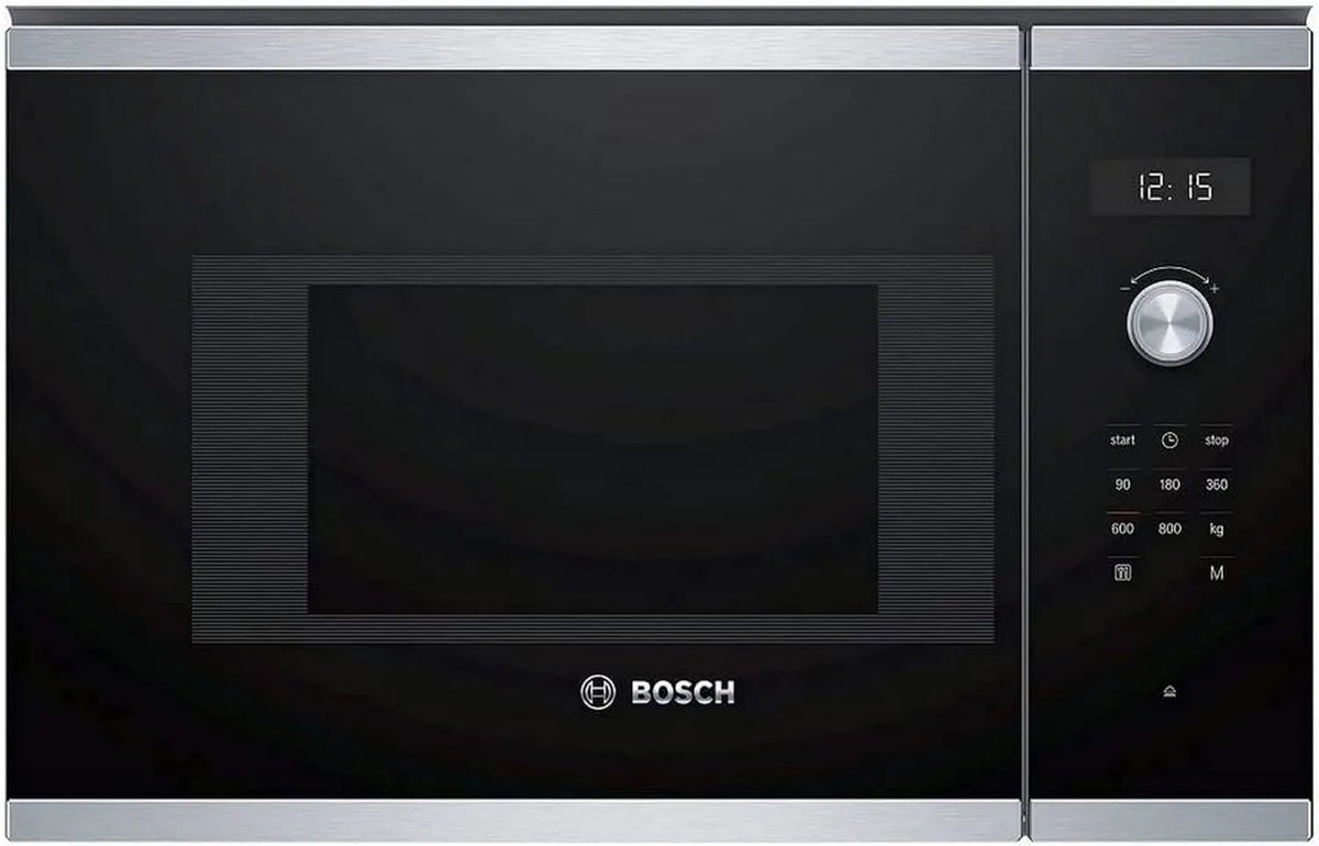 Bosch BFL524MS0 horno microondas, 20 L, 800 W, 6 Series Microondas Integrado Solo, acero inoxidable, instalación empotrada