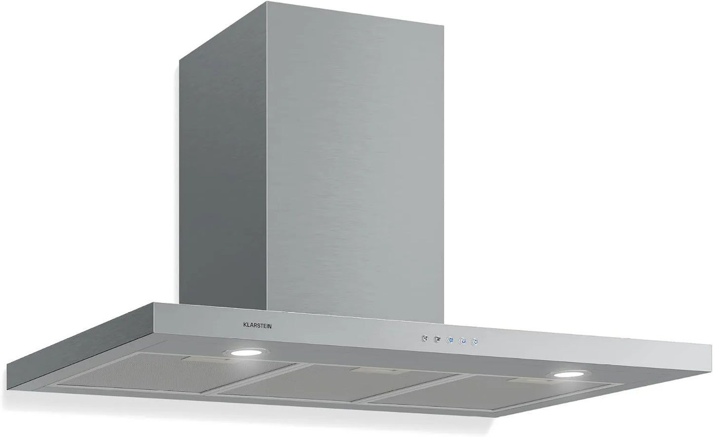 Klarstein campana extractora, 600 m³/h, 64 dB, 90 cm, 3 Niveles, Limelight de Pared, Extractor de Humos, Potencia, Filtros de Grasa