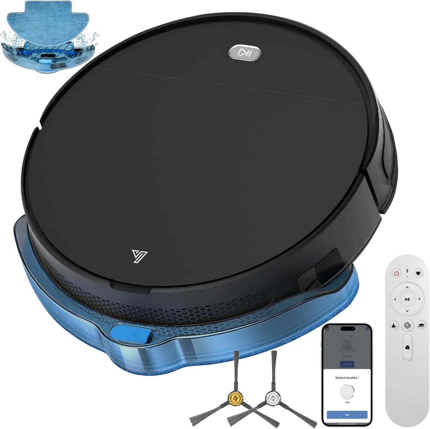 Robot aspirador, control WiFi, mando a distancia, 4500Pa, 7.8cm