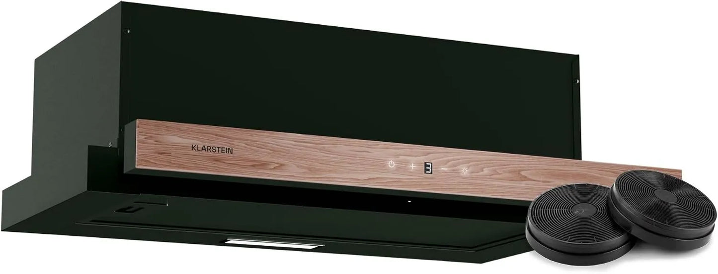 Klarstein campana extractora, 400 m³/h, 60 cm, ZenFusion, Campana Integrada con Control Táctil, Eficiencia Energética A, Extractor Telescópico