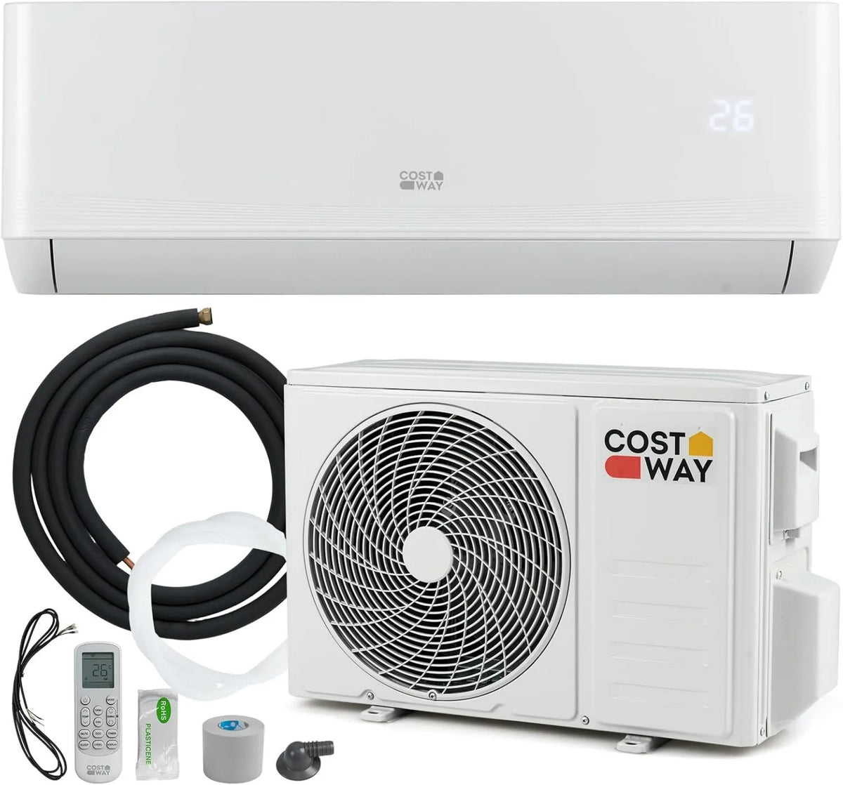 Aire acondicionado R32, 3.4 kW, 12000BTU, Acondicionado Split, Inversor con Bomba de Calor