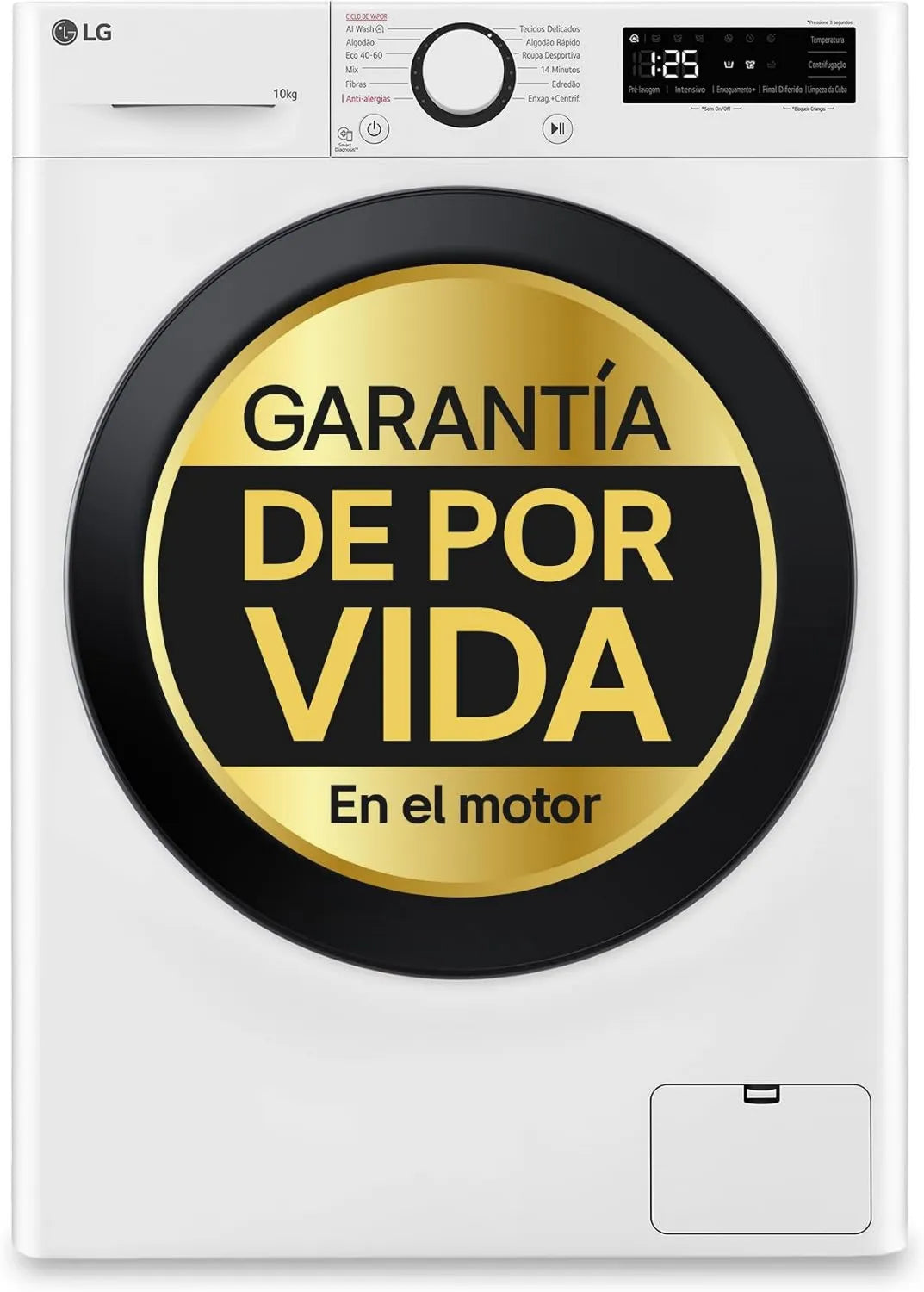 LG F4WR5010A6W lavadora, 10 kg, 1400rpm, Inteligente, AI Direct Drive